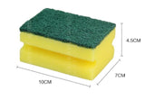 Multifunction Scrub Sponge Protects Nails and Fingers - Sponges for Cleaning Remove Tough Stains, Grease, Residue (Green 10 pcs)