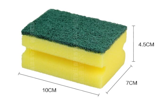 Multifunction Scrub Sponge Protects Nails and Fingers - Sponges for Cleaning Remove Tough Stains, Grease, Residue (Green 10 pcs)