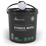 Wipex Yoga Mat Cleaner Wipes, EWG Verified, 400 Ct Plant-Based Lemongrass, Eucalyptus & Vinegar Wipes for Gym & Fitness Equipment & All Purpose Gym