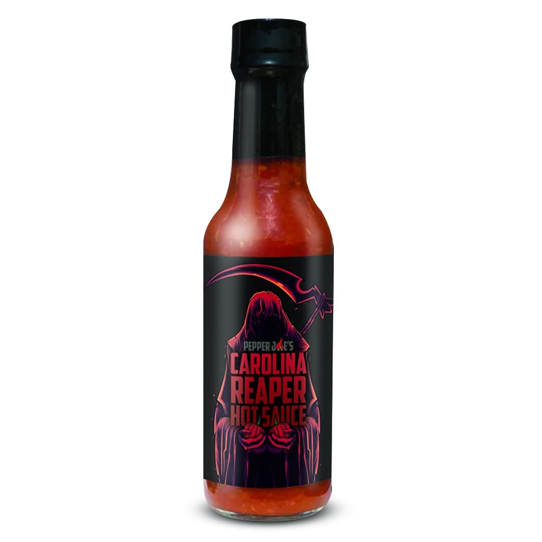 Pepper Joe’s Carolina Reaper Hot Sauce - Extreme Heat with Delicious Flavor Balance - Made with World’s Hottest Chili Pepper - 5 Ounces (2 Pack)