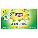 Lipton Lemon Green Tea Bags, Flavored, Unsweetened Teabags for Hot Tea or Iced Tea with Caffeine and Flavonoids, 20 Total Tea Bags