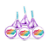 90ct Custom Promotional Candy Purple Kisses & DIY Photo or Logo Stickers