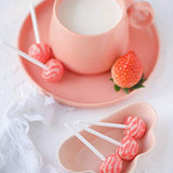 Strawberry Lollipop 200g (Pack of 20) Suckers 7.05oz. Strawberry Suckers Kids Milk Lollipop