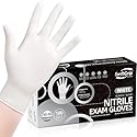 SwiftGrip Disposable Nitrile Exam Gloves, 3-mil, Small, Box of 100, White Nitrile Gloves Disposable Latex Free for Medical, Cleaning, Cooking