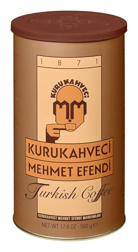 KURUKAHVECI MEHMET EFENDI Turkish Coffee, 100% Arabica, Finely Roasted Ground Coffee for Cezve, Rich Aroma, Medium, Authentic Turkish Coffee Tradition