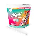 Alani_Nu Energy Drink Mix Variety Pack + QueBuy Reusable Straw (30 Count. Value Pack) - 200mg Caffeine - 0g Sugar - Orange Kiss, Cherry Slush & Pink