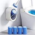 SOPAMI Disposable Toilet Cleaning System, Toilet Wand Kit with 16 Refills, 17-Inch Handle, Wall-Mounted or Floor-Standing Holder for Routine Bathroom
