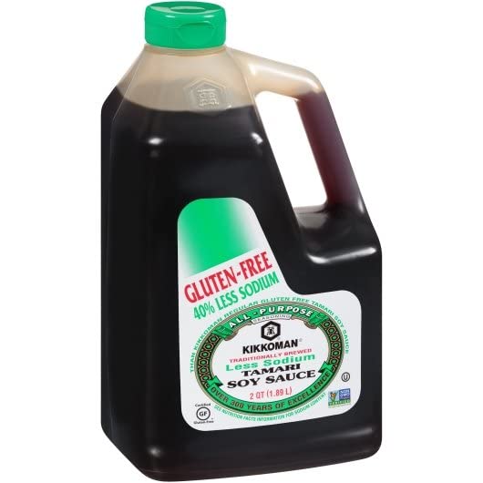 Kikkoman Less Sodium Gluten Free Tamari Soy Sauce, 64 oz