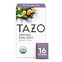 TAZO Organic Earl Grey Tea Bags, Black tea with Caffeine, 16 Total Tea Bags
