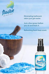 Flushie Pre-Toilet Spray for Travel Size Toiletries - Bathroom Spray for Toilet Deodorizer - Poop Odor Eliminator (Linen, 1oz 2pack)