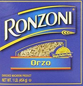 Ronzoni Orzo Enriched Macaroni Non GMO 16 Oz. Pack Of 3.