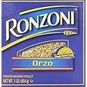 Ronzoni Orzo Enriched Macaroni Non GMO 16 Oz. Pack Of 3.