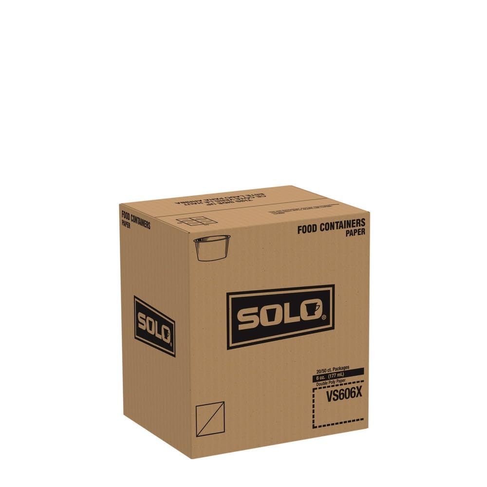 Solo VS606X-02050 6 oz White Vs DSP Paper Food Container (Case of 1000)