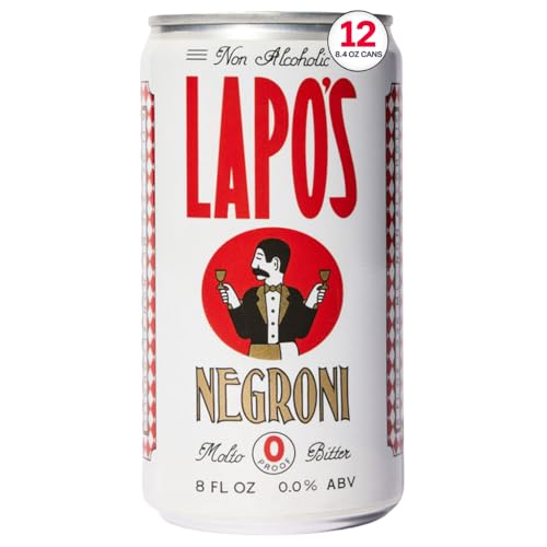 Lapo's Non Alcoholic Negroni, Non-Alcoholic Spirits, Gluten Free, For Non-Alcoholic Spritz, Zero Proof Drinks, Beverages & Mocktails, Alcohol