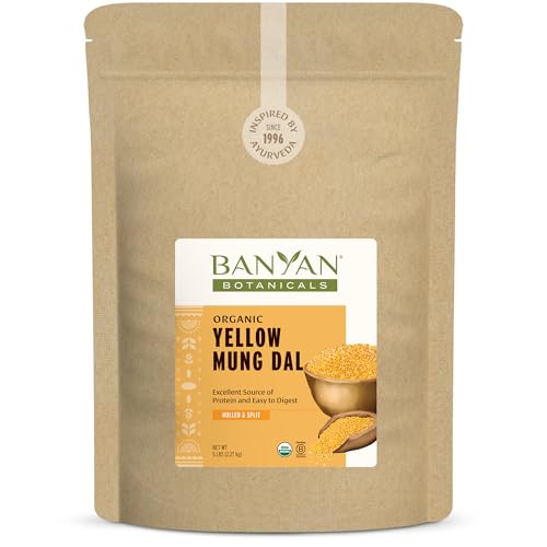 Banyan Botanicals Organic Yellow Mung Dal - Gut-Friendly Plant-Based Protein - Premium Split Mung Beans for Kitchari, Easy Digestion & Metabolic