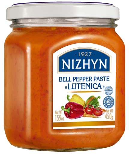 Nezhin Lutenica Bell Pepper Spread Paste with Carrots and Tomatoes, No Added Preservatives, 450 gram, Pack of 1