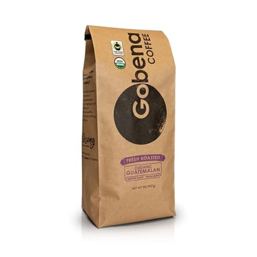 Gobena Coffee 2lb Fair Trade Organic Certified Guatemalan Whole Bean Medium Roast, 100% Arabica Specialty Coffee, 32 ounces, 2 pounds, Bulk