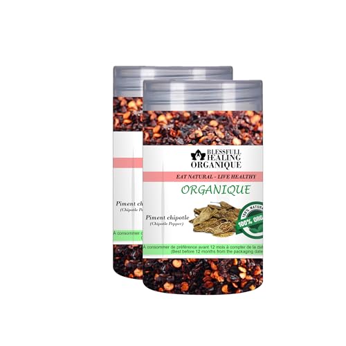 Blessfull Healing Organic Chipotle Pepper 100 Gram (3.52 oz) Each (Pack Of 2) = 200 Grams, Vegan