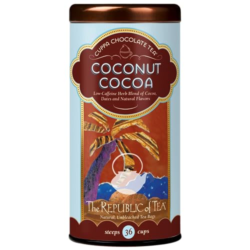 The Republic of Tea - Coconut Cocoa Cuppa Chocolate Tea Bags, Low-Caffeine, 36 Servings