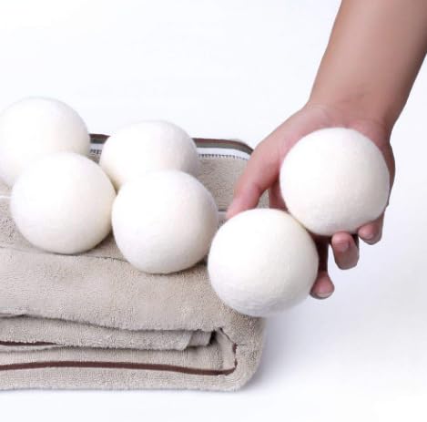 BLJ Wool Dryer Balls 6Pack-XL. Organic Sheep Wool from New Zealand, Hypoallergenic, Leave Clothes Fluffy and Wrinkle Free, Eco-Friendly.