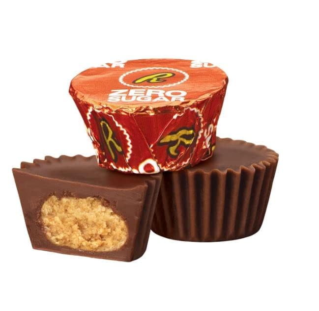 Reesees Zero Sugar Milk Chocolate Peanut Butter Cups - 1 LB Bulk Bag - Individually Wrapped Sugar Free Candy