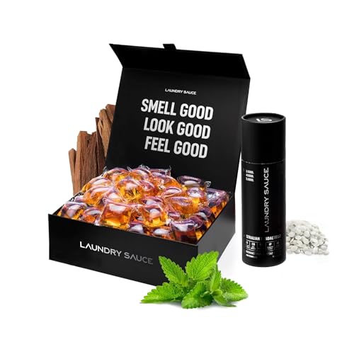 Laundry Sauce - Luxury Scented Laundry Detergent Pods & Scent Booster Bundle (Australian Sandalwood), Premium Laundry Washing Pods with High-End