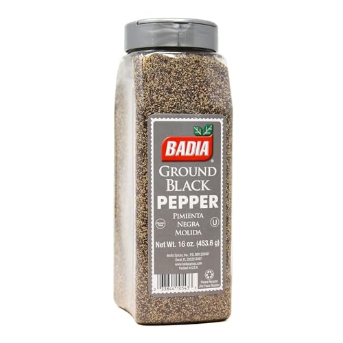 Badia Ground Black Pepper, 16 oz - Pure, Bold & Aromatic Spice for Cooking, Grilling & Seasoning