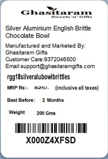 Ghasitaram Gifts Rakhi Gifts for Brothers Rakhi Chocolate Silver Aluminium English Brittle Chocolate Bowl with Pearl Rakhi