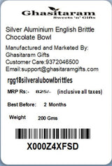 Ghasitaram Gifts Rakhi Gifts for Brothers Rakhi Chocolate Silver Aluminium English Brittle Chocolate Bowl with Pearl Rakhi