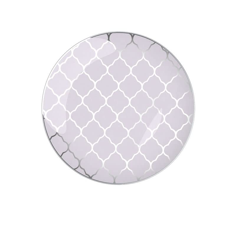 LUXE PARTY NYC Plastic 30 Pack Dinnerware Plates | Disposable| 10.25" | Dinner Plate | Dinner | Buffet| Partyware| Party Supplies | Holidays | Sliver
