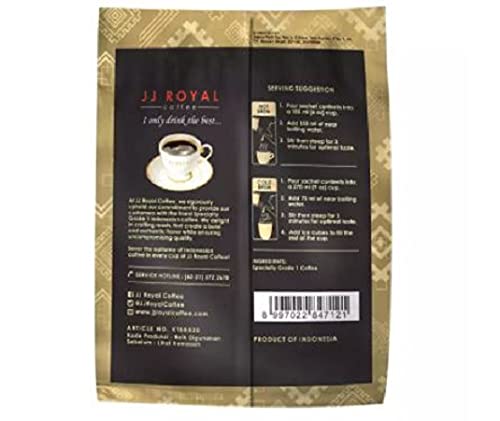 JJ Royal Coffee Kopi Tubruk - Pure Black (Microground Coffee)(30s x 5.5g) 165g - A smooth and mellow coffee without any additives or preservatives