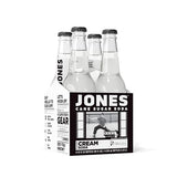 Four(4) Bottles - Jones Soda Co. Cream Soda Flavor | 100% Cane Sugar Soda | Craft Soda Pop | Soda Soft Drinks | Glass Bottle Soda