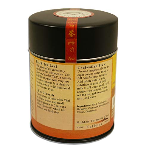 The Tao of Tea Golden Turmeric Chai, Loose Leaf Chai Tea with Turmeric, 4 Oz