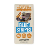 Blue Stripes - Peanut Butter Crunch Whole Cacao Truffle Chocolate Bars, 70% Cacao, Peanut Butter Crunch, Healthy Chocolate, Vegan, No Refined Sugar