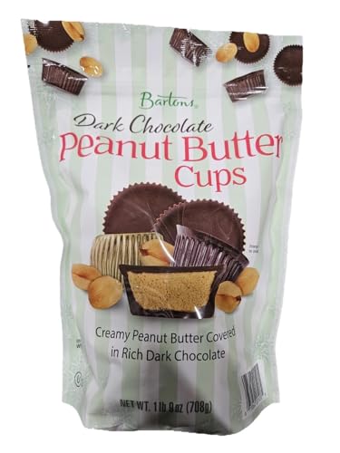 Bartons Dark Chocolate Peanut Butter Cups, Creamy Peanut Butter Covered in Rich Dark Chocolate, 1 lb 9 oz 1 Bag