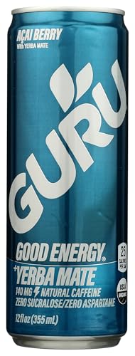 GURU Organic Yerba Mate Energy Drink, 12 FZ