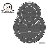 " OCCASIONS " 120 Plates Pack,(60 Guests) Vintage Wedding Party Disposable Plastic Plates Set -60 x 10'' Dinner + 60 x 7.5'' Salad/Dessert (Verona