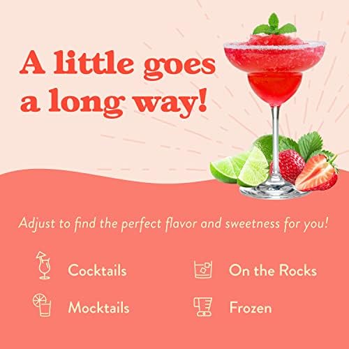 Jordan's Skinny Mixes Sugar Free Strawberry Key Lime Margarita Mix, Flavored Cocktail Mixer for Drinks, Marg Drink Flavoring for Cocktails