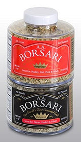 Borsari Seasoned Salt Combo - Multi-Use All Purpose Original and Orange Ginger Seasonings - Gourmet Sea Salt Blends With Herbs and Spices - Set of 2