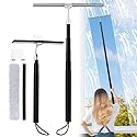 Toncoke 2 in 1 Window Squeegee, Shower Squeegee Window Cleaning Kit with Extension Pole Long Handle Squeegee for Shower Glass Floor Bathroom Home