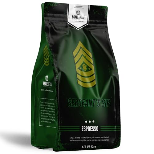 Brave Bean Coffee Company Sergeant's Sip: Espresso Roast, Organic, Single-Origin Coffee - Espresso Specialty Coffee