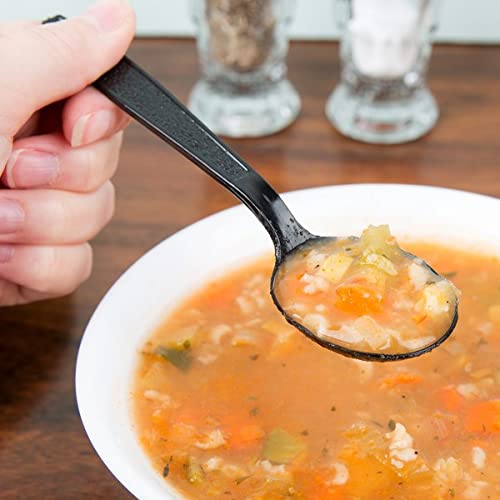 Individually Wrapped Heavy Weight Plastic Spoon (1000, Black Soup Spoon)