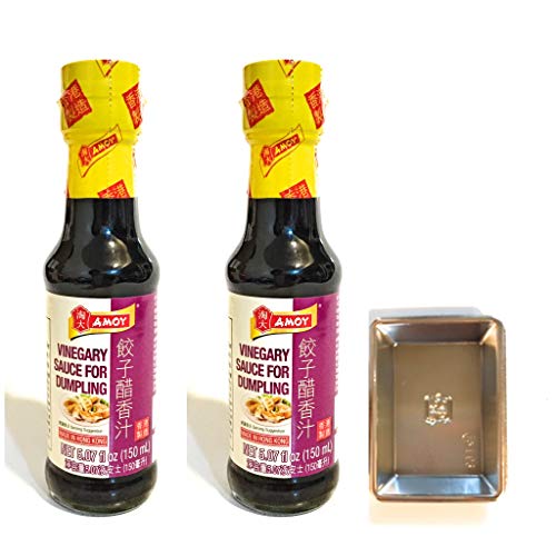 Amoy Vinegary Sauce For Dumpling 5.07 Oz(2 Pack) And 2 Soy Sauce Dish