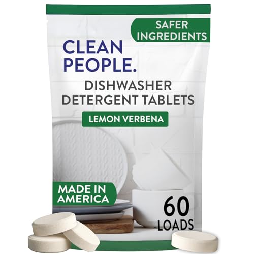 The Clean People Dishwasher Tablets - Cuts Grease & Rinses Sparkling Clean - Residue-Free - Phosphate Free Dishwashing Tablets (60 Count, Lemon
