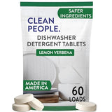 The Clean People Dishwasher Tablets - Cuts Grease & Rinses Sparkling Clean - Residue-Free - Phosphate Free Dishwashing Tablets (60 Count, Lemon