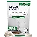 The Clean People Dishwasher Tablets - Cuts Grease & Rinses Sparkling Clean - Residue-Free - Phosphate Free Dishwashing Tablets (60 Count, Lemon