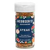 Jacobsen Salt Co. Steak Seasoning - Sea Salt Soy-Free, Non-GMO, Gourmet Seasonings and Spices for Cooking, Made in USA, Real Salt Flakes - 2.4oz