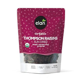Elan Organic Sun-Dried Thompson Raisins, 7.9 oz, Dried Fruits, No Added Sugar, Non-GMO, Vegan, Gluten-Free, Kosher, Healthy Snacks, Naturally Sweet