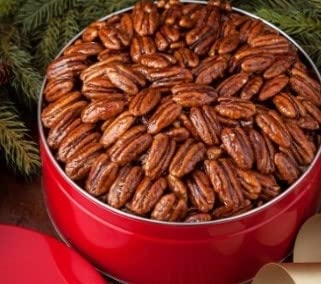 1 lb Glazed Pecan Tin | River Street Sweets