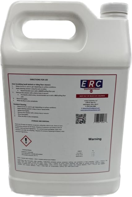 ERC #1 Epoxy Cleaner - Concentrated Formula (1 Gallon) | Helps Removes, Oil Stains | No Haze or Sticky Residue | For Epoxy Floors & Sealed Concrete